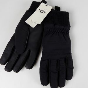 UGG Sherpa Lined Nylon & Leather Touchscreen Glove